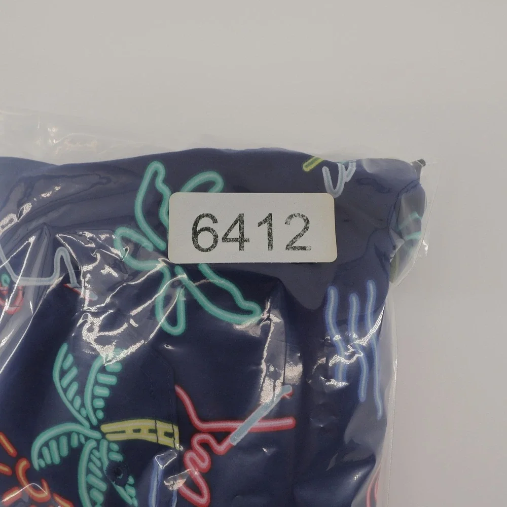 Chubbies Neon Flamingo‎ Palm Tree Swim Trunks Mesh Liner Blue Mens Medium M